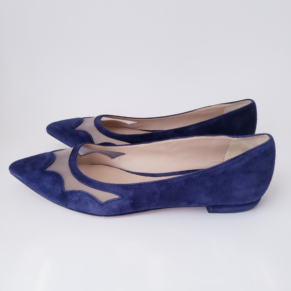 M. Gemi Blue Leather Suede Flats - Picture 5 of 16